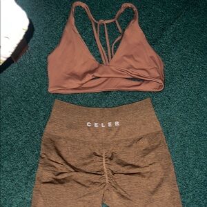 Amazon celer shorts and Amazon sports bra